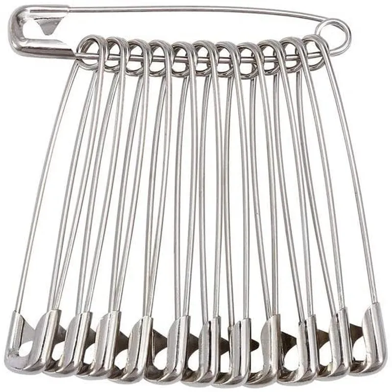 60PCS Large Safety Pins, Durable, Rust-Resistant Nickel Plated Steel Pins Size 4, 2.2Inch /55Mm