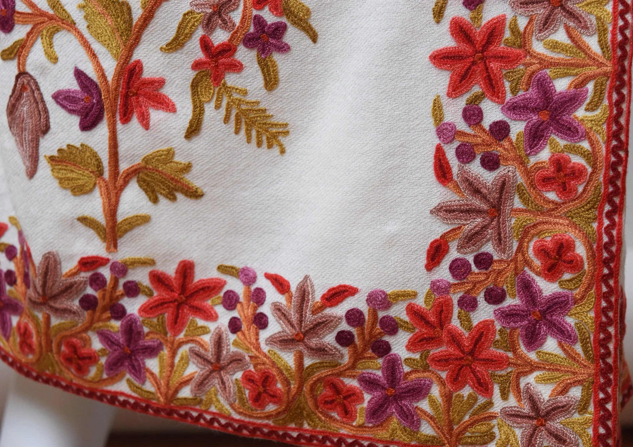 Aphrodite Jacket Skirt Dress Dinner Jacket Evening Dress Coat Floral Hand Embroidered Kashmir