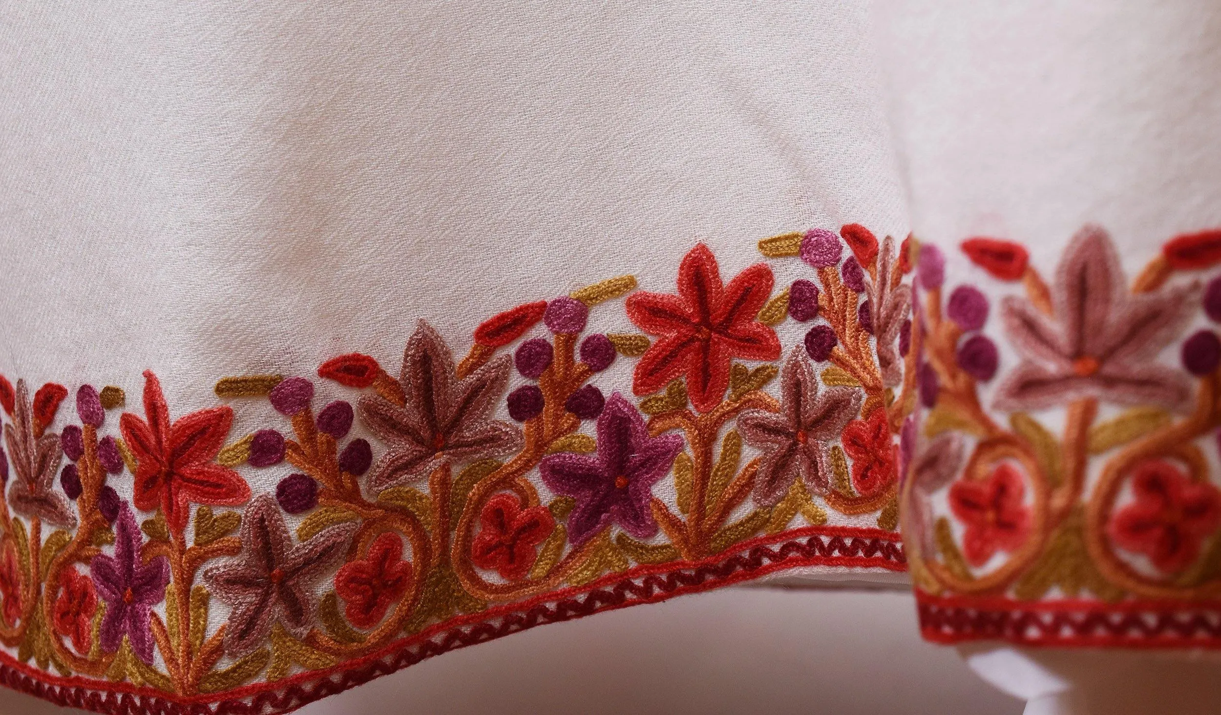 Aphrodite Jacket Skirt Dress Dinner Jacket Evening Dress Coat Floral Hand Embroidered Kashmir