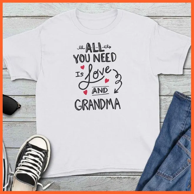 Back Off I Have A Crazy Grandma Print Kids T-Shirt | Letters Fashion Streetwear
