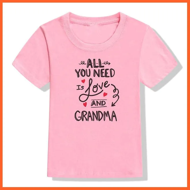 Back Off I Have A Crazy Grandma Print Kids T-Shirt | Letters Fashion Streetwear