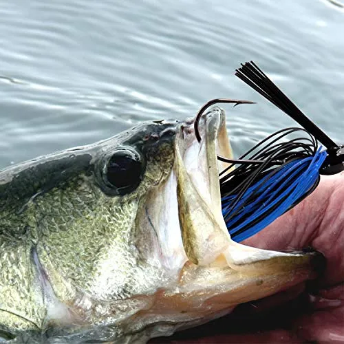 Bass Fishing Jigs Set - 12pcs Weedless Football Jig Flipping Jigs Swim Jigs Rubber Skirted Baits with Weed Guard Fishing Lures Kit