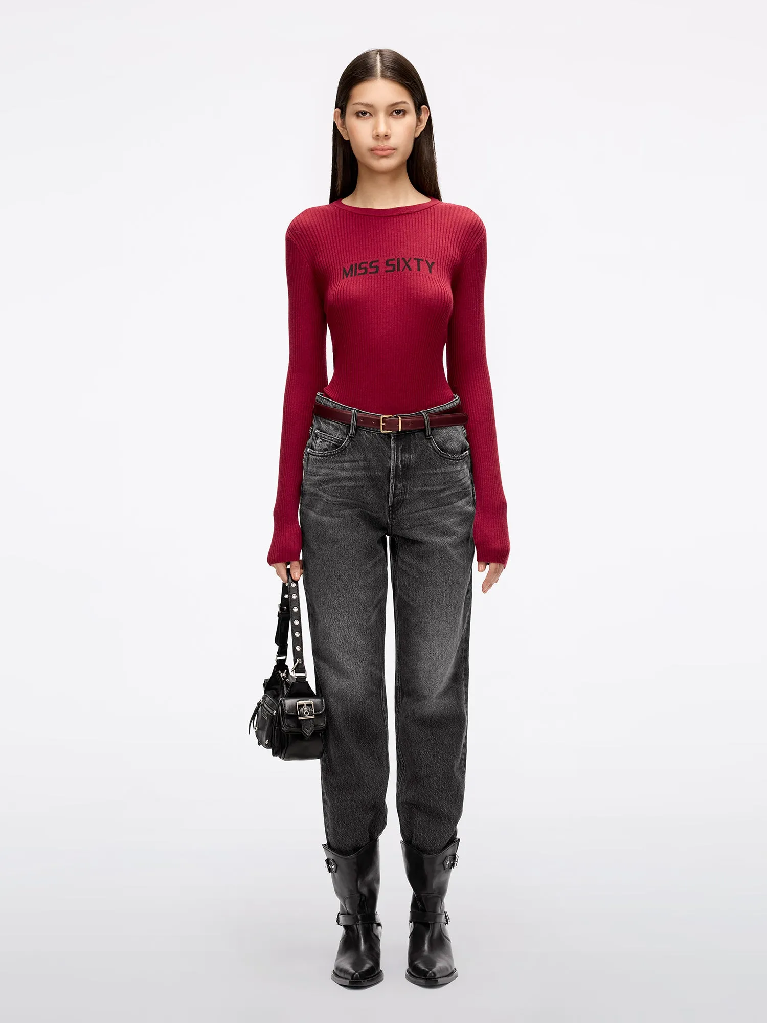 Black And Grey Straight Fit Jeans With Buttons