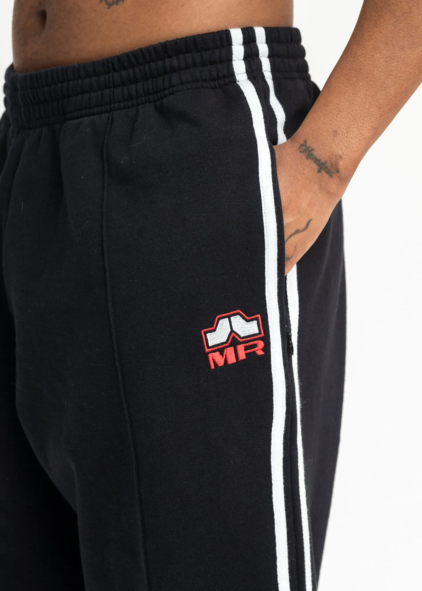 BLACK WIDE LEG TRACKPANT