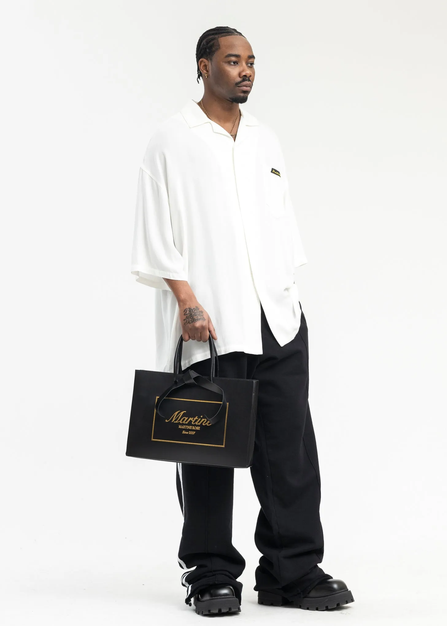BLACK WIDE LEG TRACKPANT