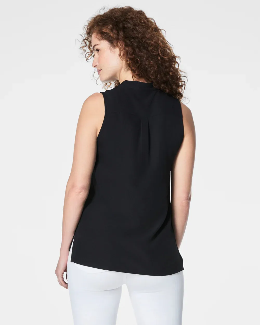 Carefree Crepe Popover Blouse - Black