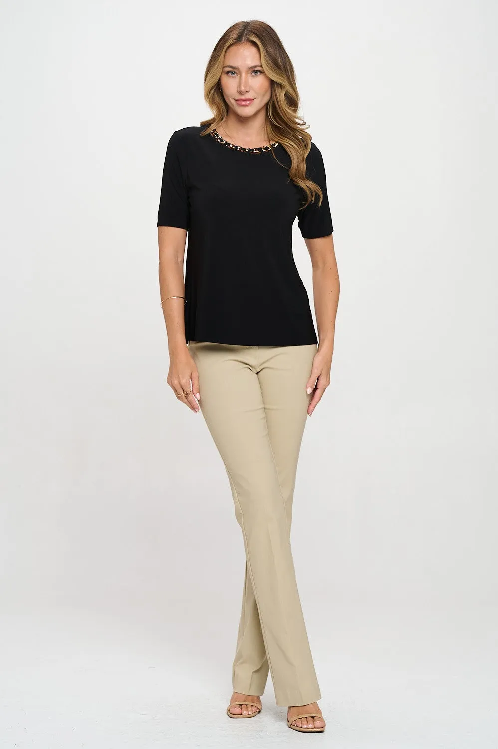 Chain Link Neck Fashion Top