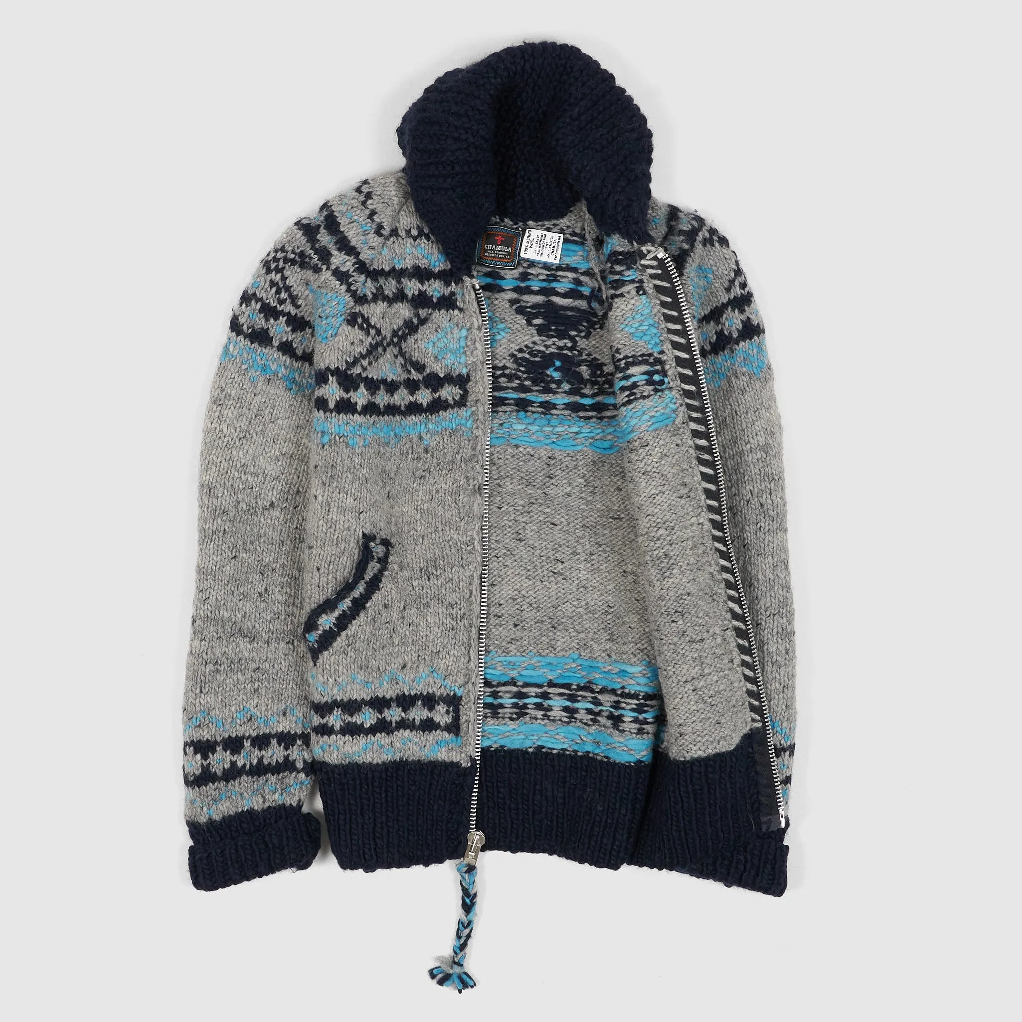 Chamula Handknitted  Zip Cardigan