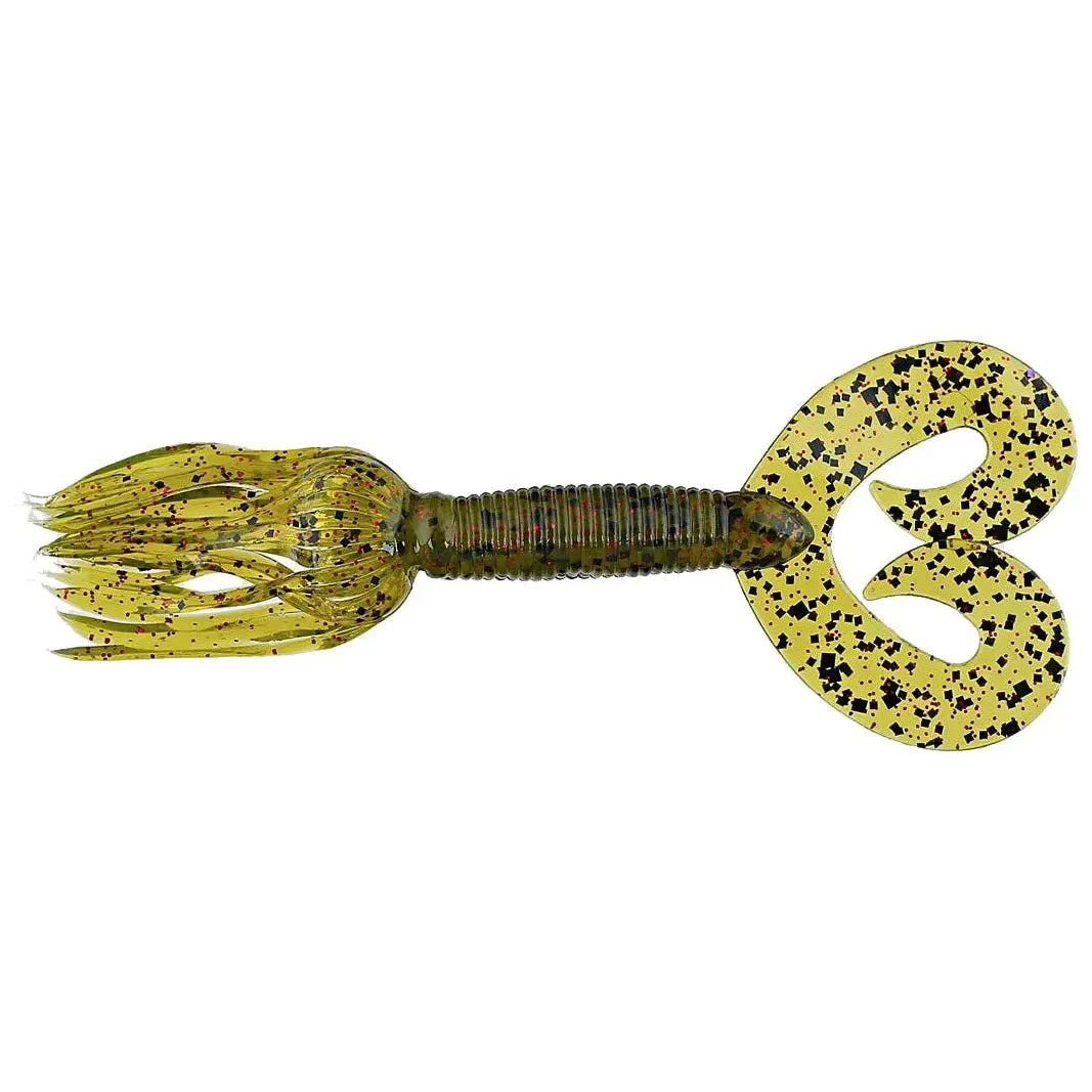 Chompers Skirted Grub Twin Tail 4" Qty 10