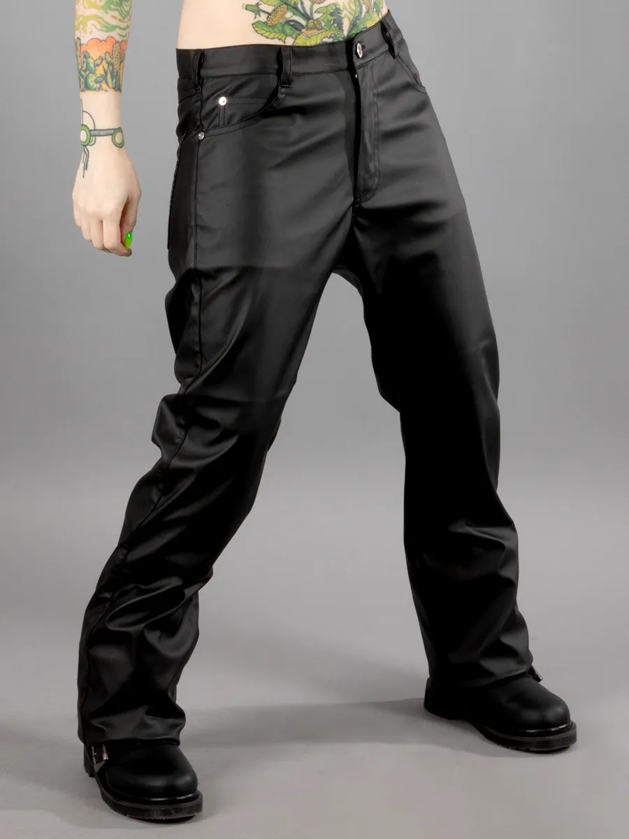 Classic Cut Vegan Leather Jeans