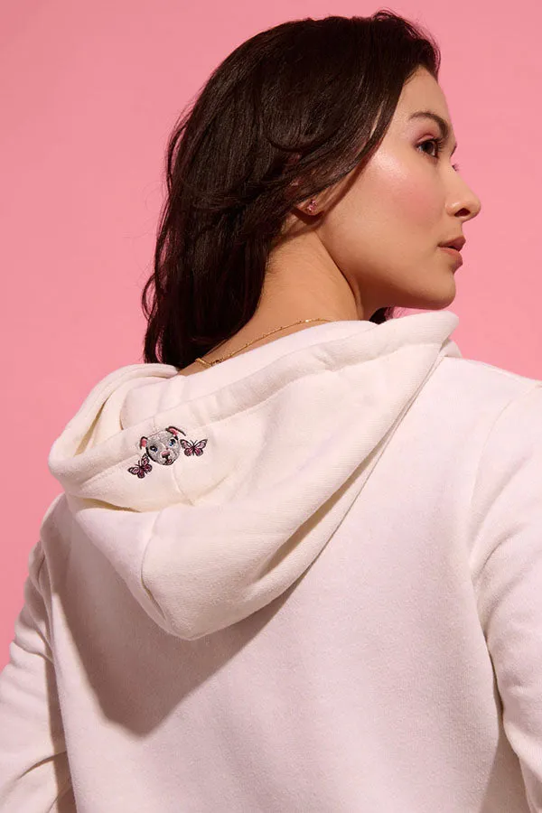 Cloud Haven Rainbow Pittie Hoodie Off-White
