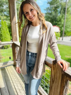 COCOA OPEN FRONT CARDIGAN