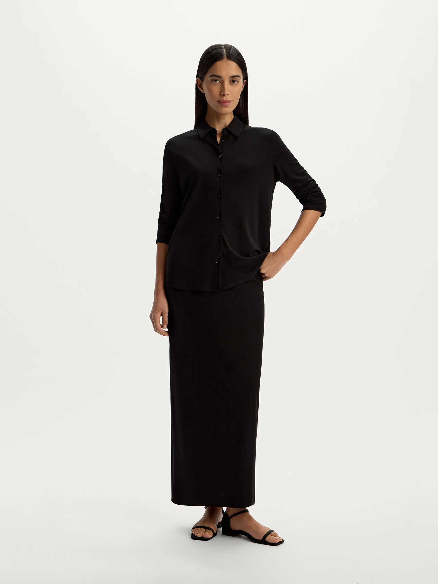 Crepe maxi skirt