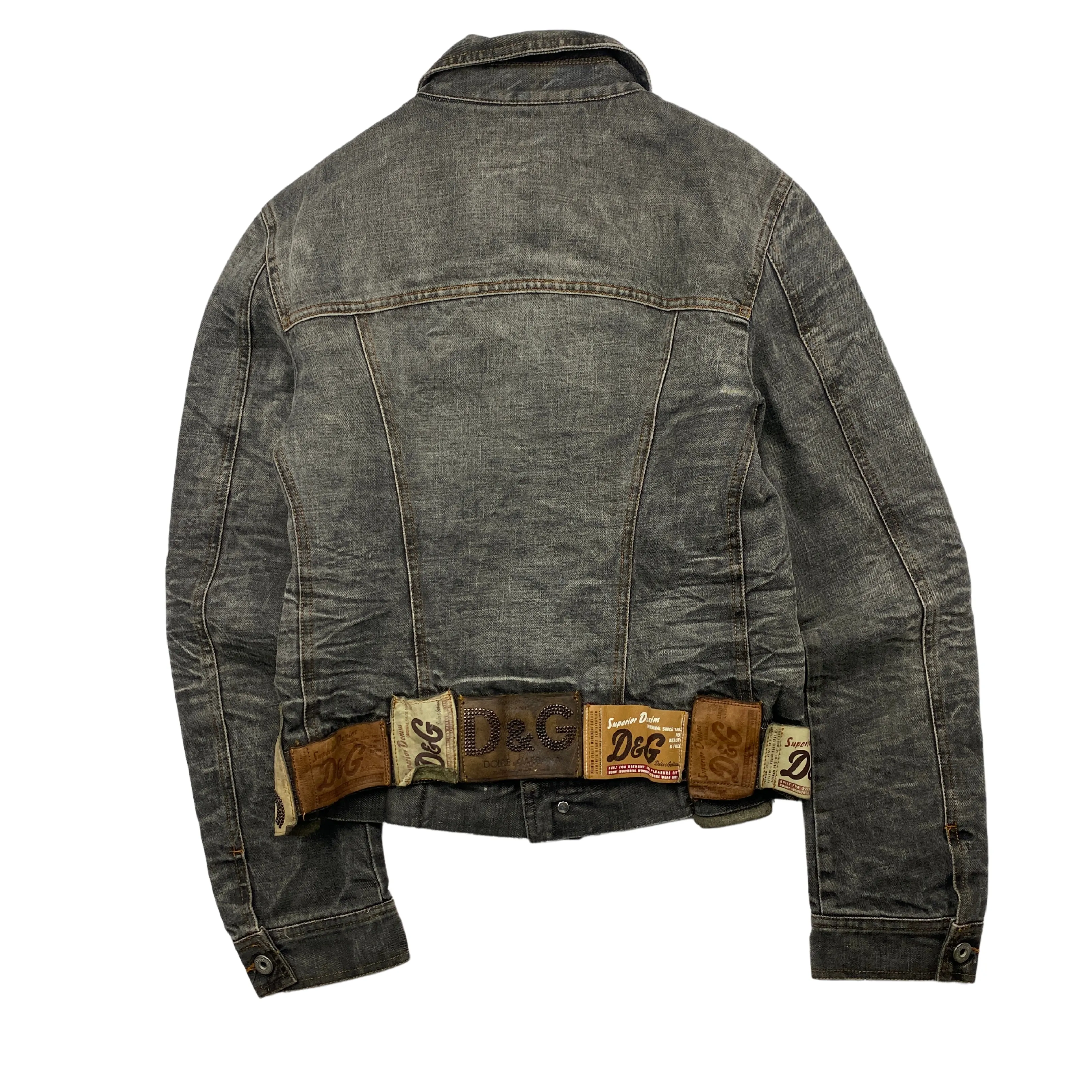 DOLCE AND GABBANA LEATHER PATCH DENIM (S)