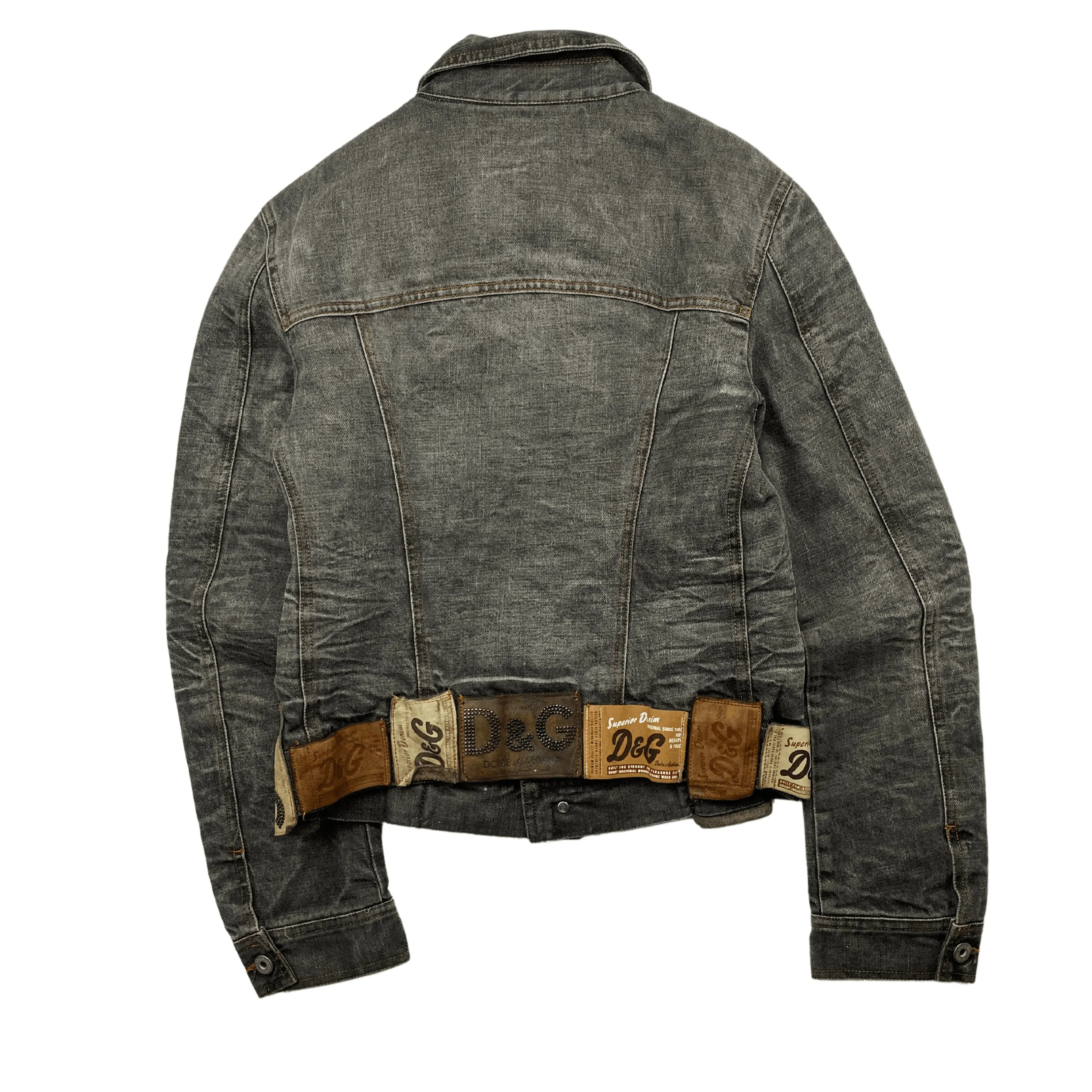 DOLCE AND GABBANA LEATHER PATCH DENIM (S)