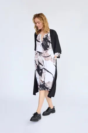 Elsewhere Brush Print V-neck Tunic