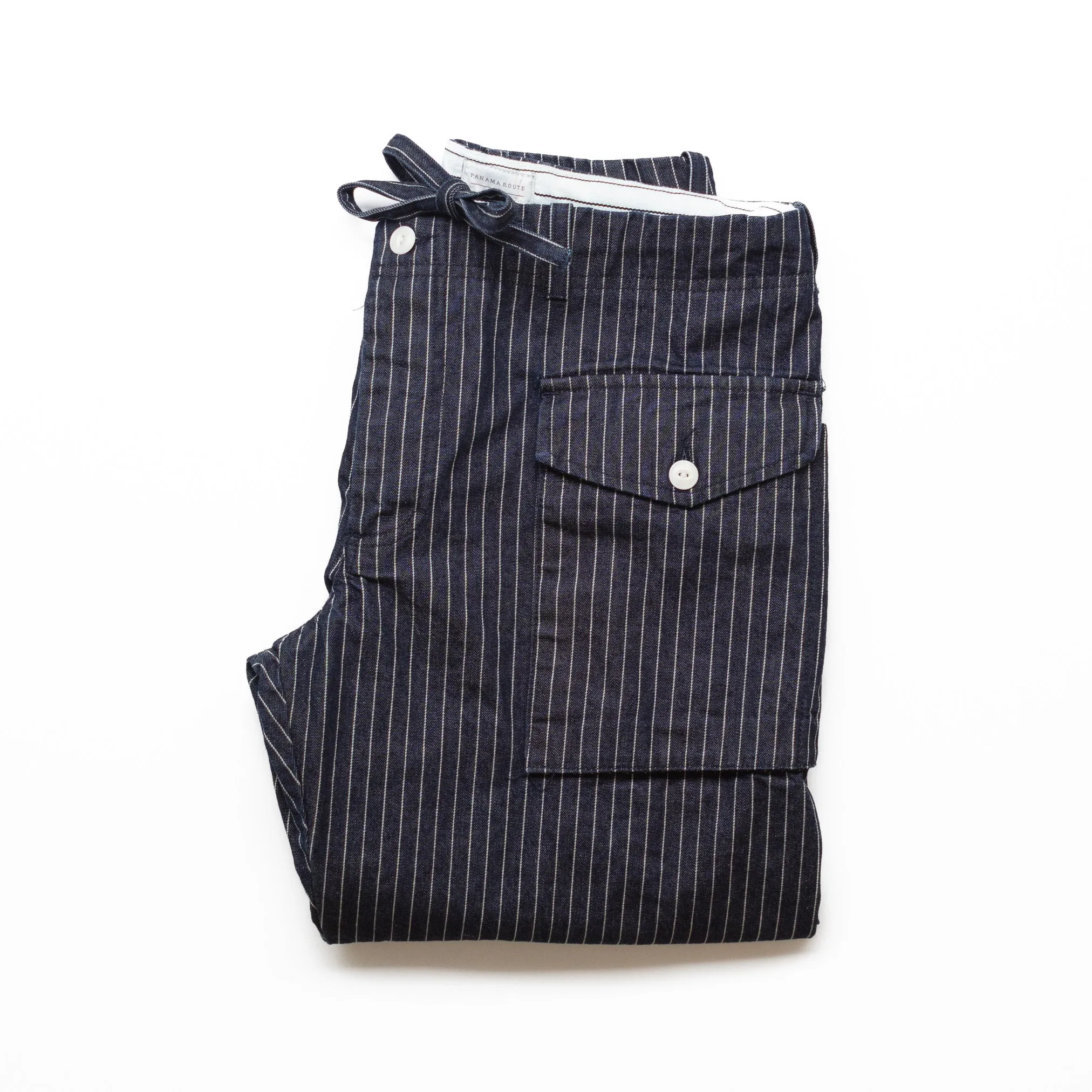Etienne Pants in Denim Pin Stripe