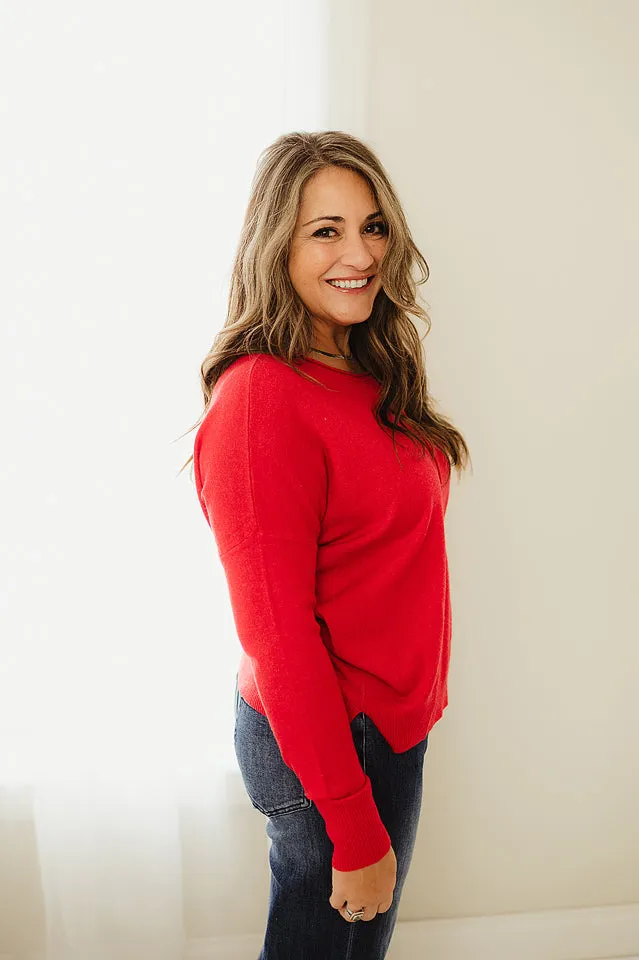 Front Round Neck Seam Sweater