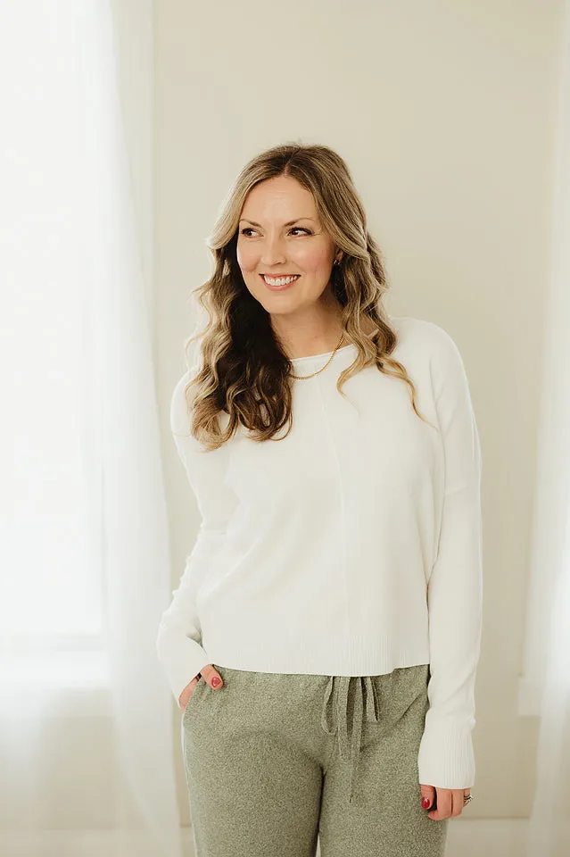 Front Round Neck Seam Sweater
