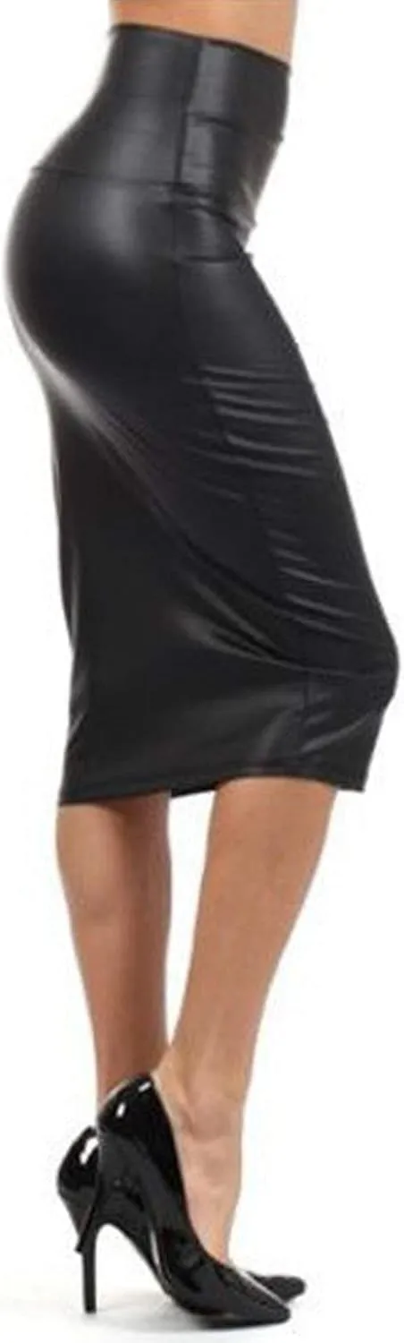 FZYLQY Women's High Waist Bodycon Office Work Wrap Midi Skirt Casual Stretchy Knee Length Pencil Skirts for Prom Party