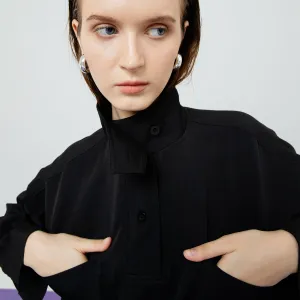 Gwen Turtleneck Top in Black