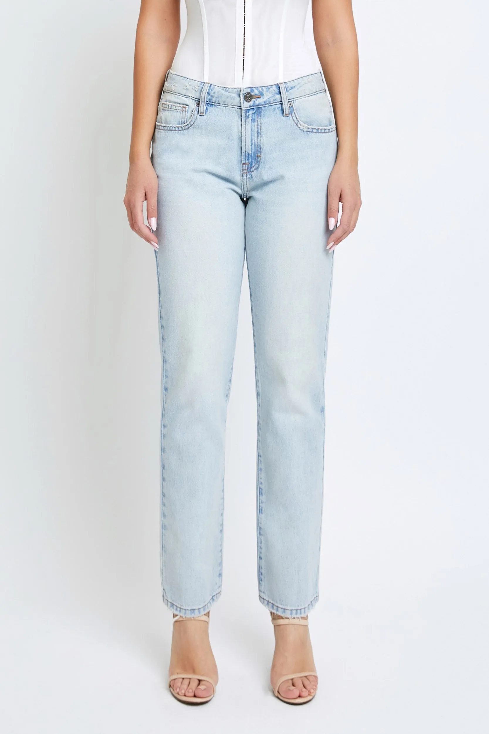 Hidden Jeans Tracey High Rise Clean Classic Relaxed Straight Leg Jean