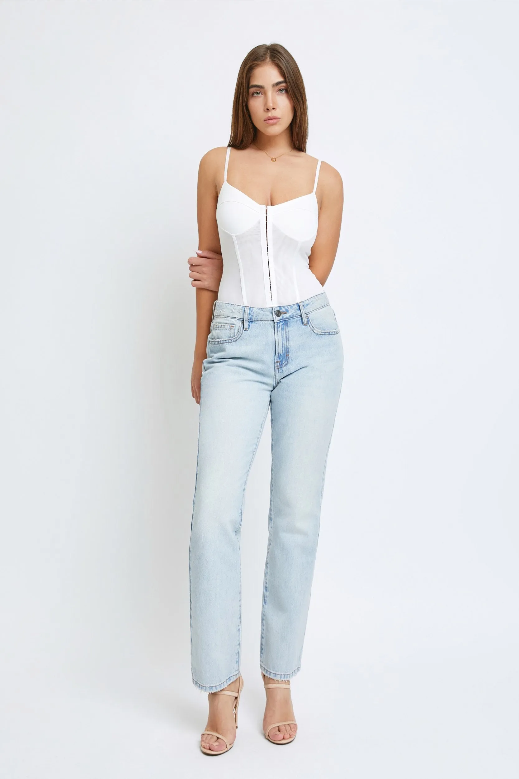 Hidden Jeans Tracey High Rise Clean Classic Relaxed Straight Leg Jean