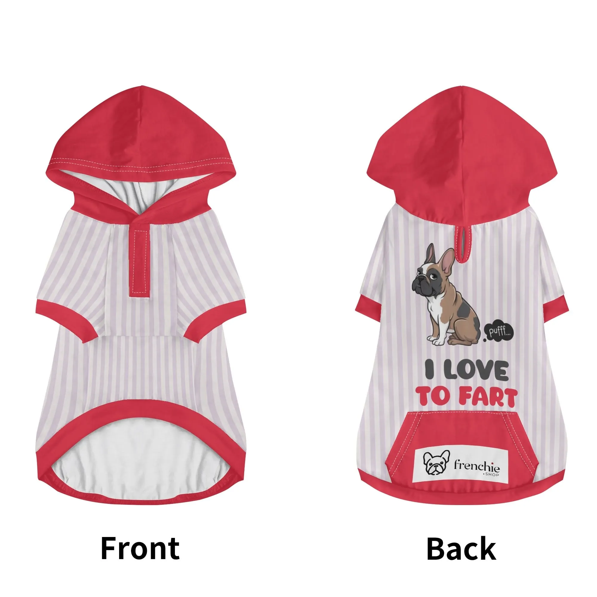 I Love To Fart - Hoodies for French Bulldog  | Frenchie Shop Original