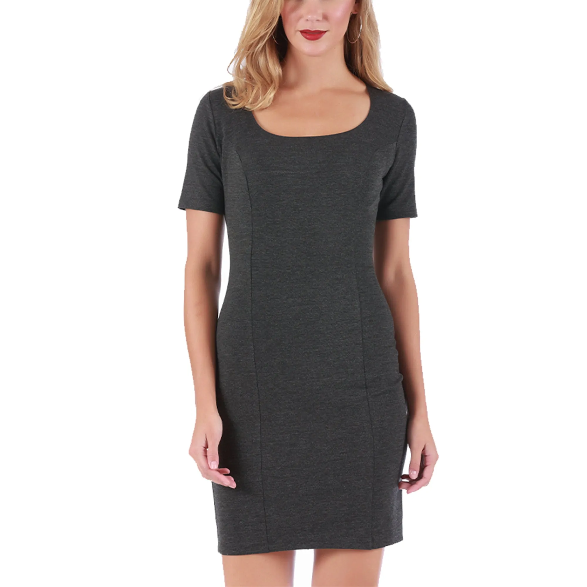 InstantFigure Short Dress with Square Neck and Short Sleeves 168027 by InstantFigure - InstaSlim - InstantRecoveryMD