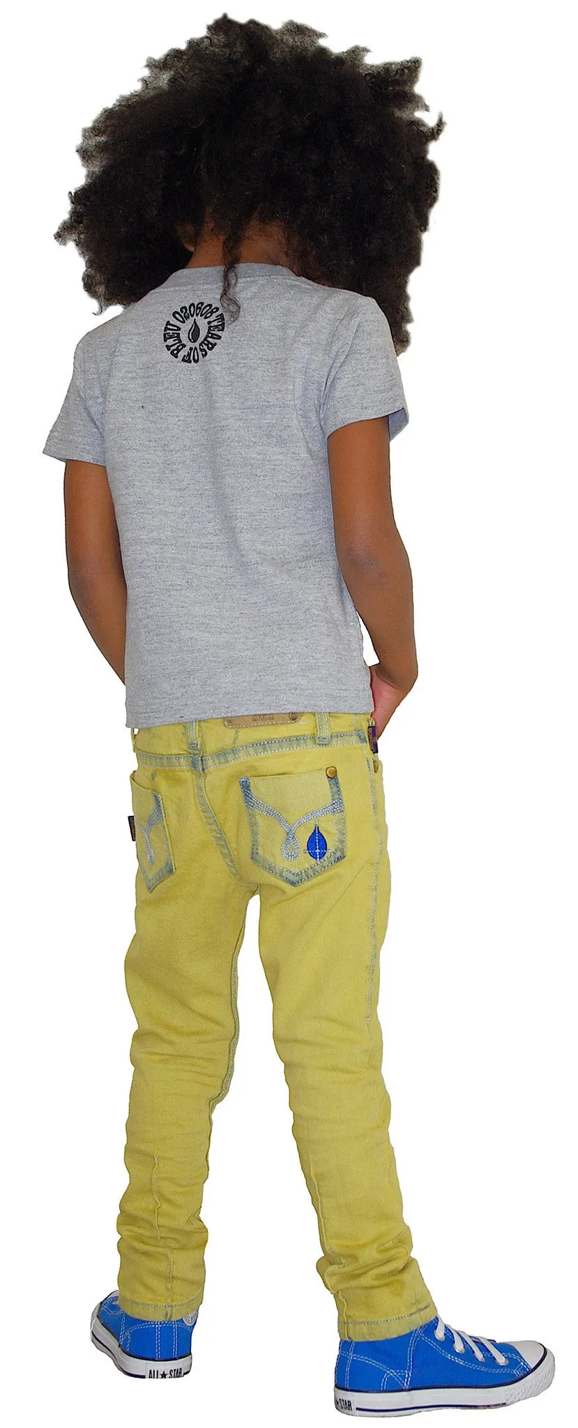 Kids Slim Skinny Jean Unisex - Yellow