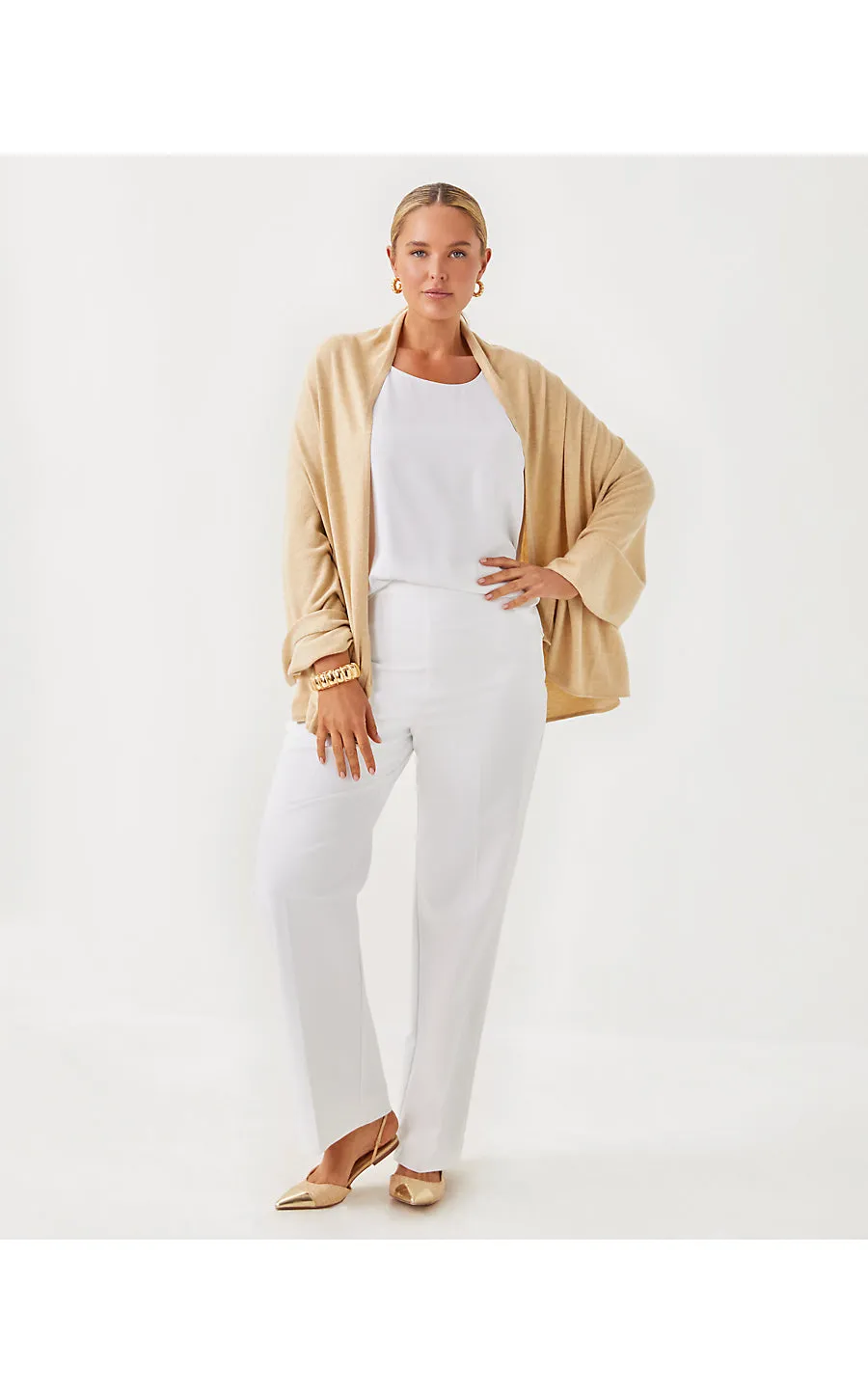 Lanelle Wrap - Heathered Sand Bar Metallic