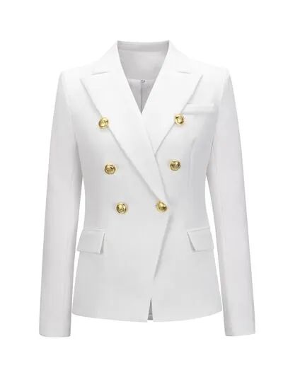 Lapel Collar Long Sleeve Blazer - Multiple Color Options