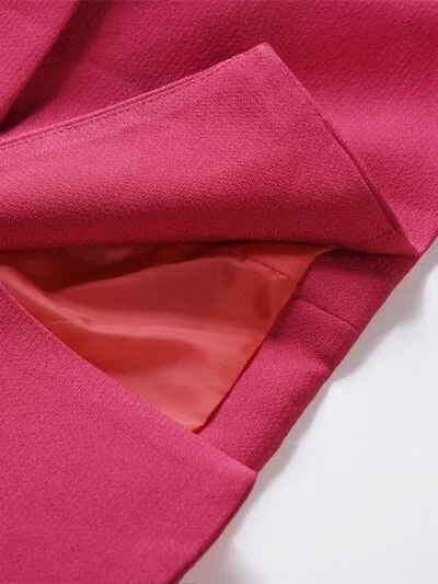 Lapel Collar Long Sleeve Blazer - Multiple Color Options