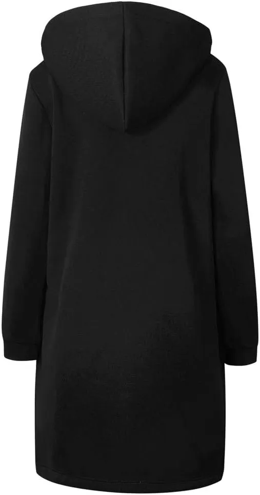 Long Coat Zipper Jacket Hoodies Sweatshirt Tops Women Outwear Warm Women's Coat Jackets Polyester