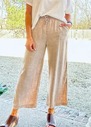 Lucinda Acid Wash Pants - Ash Mocha