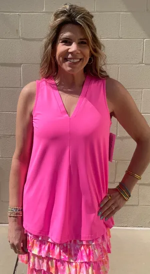 LuLu B Solid V-Neck Tank