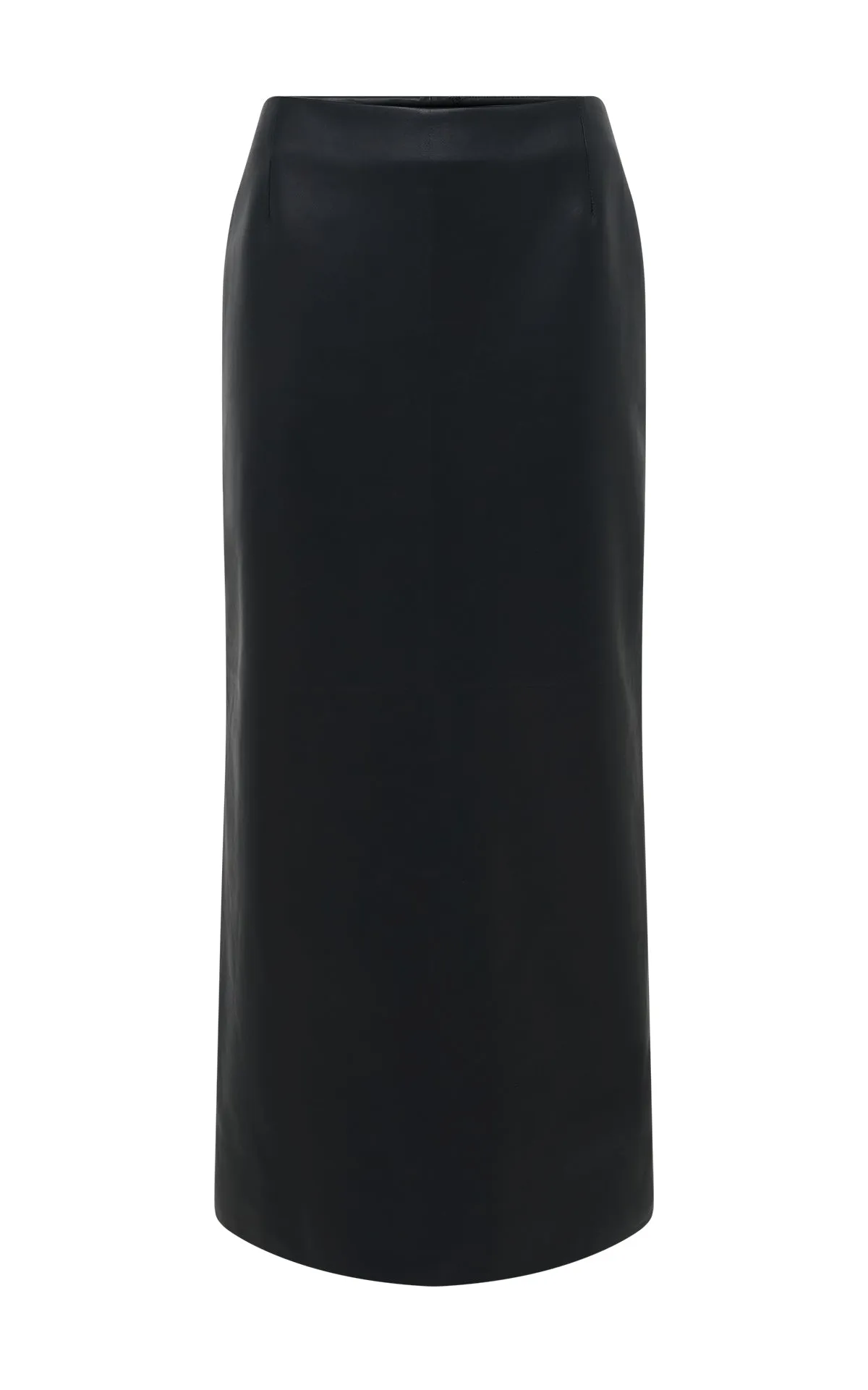 Manuela Midi Skirt in Black Soft Leather