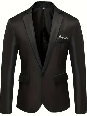 Men's Elegant Suit Jacket For Formal Events | One Button Blazer