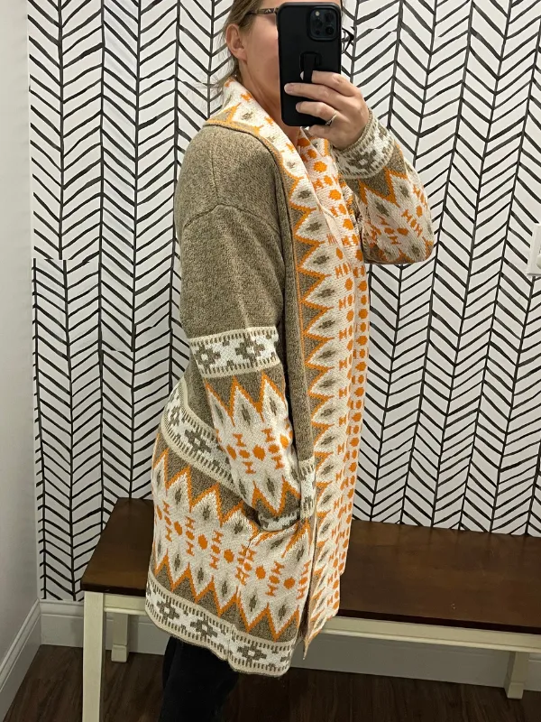 Mocha shawl collar cardigan