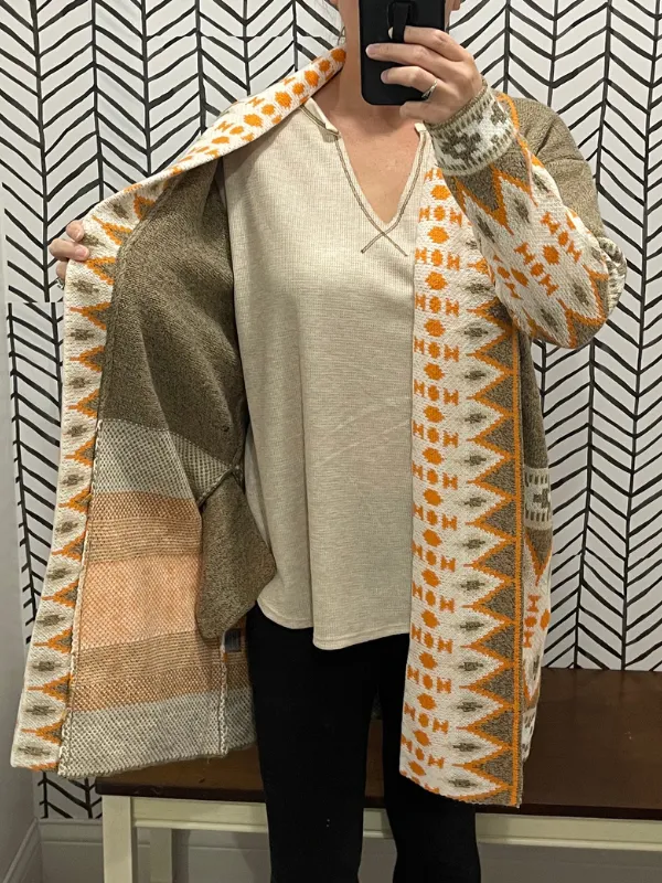 Mocha shawl collar cardigan