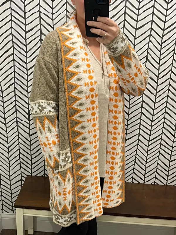 Mocha shawl collar cardigan