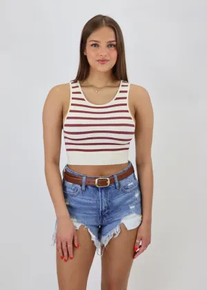 Not My Fault Tank ★ Ivory & Dark Red