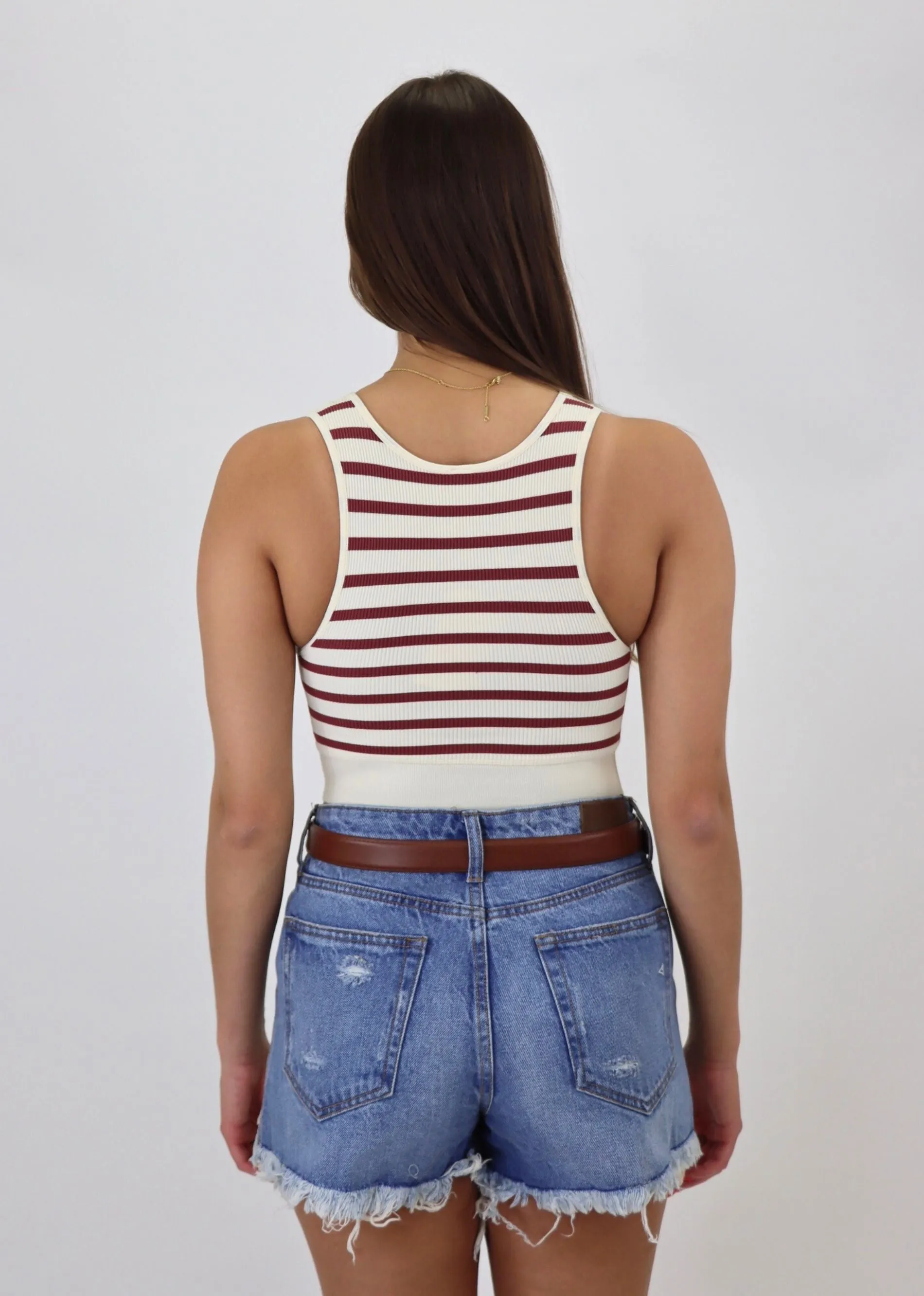 Not My Fault Tank ★ Ivory & Dark Red
