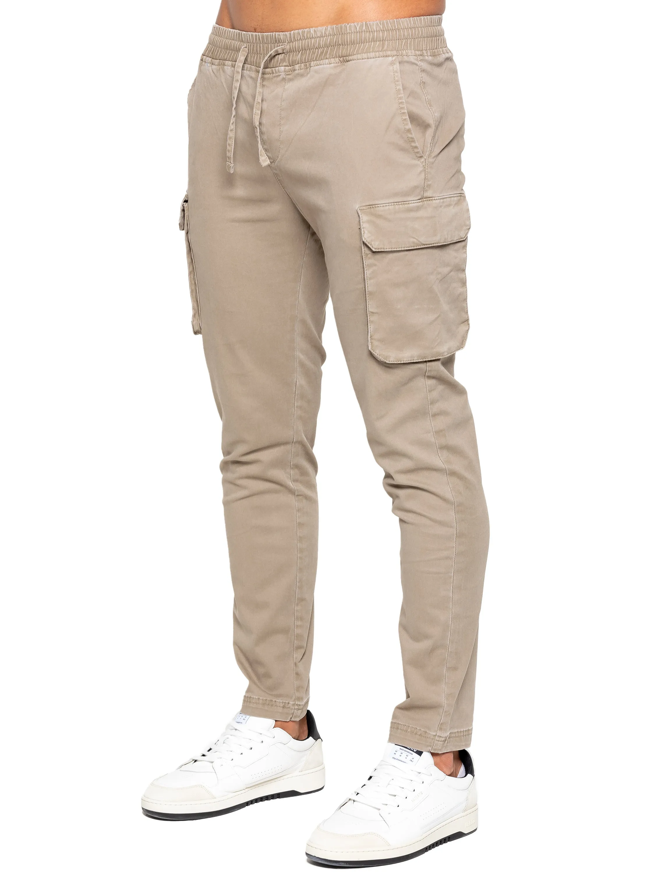Nova Beige Drawstring Cargo Pants