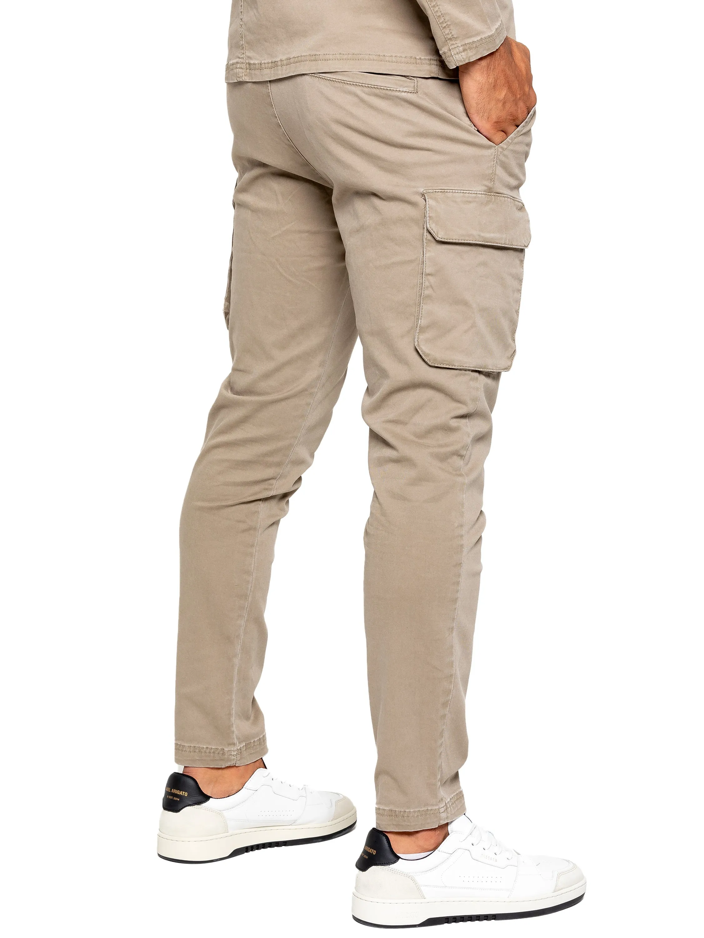 Nova Beige Drawstring Cargo Pants