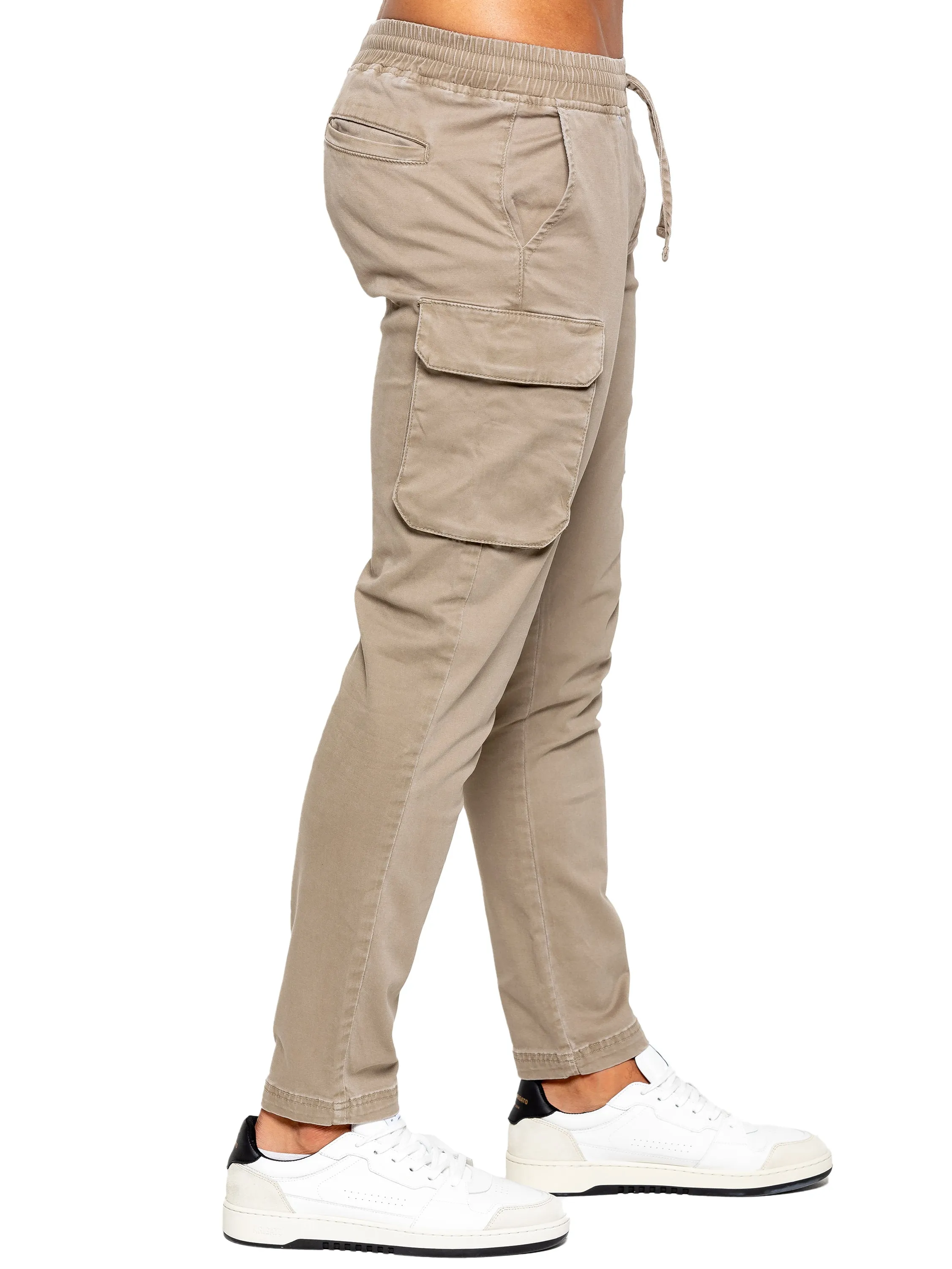 Nova Beige Drawstring Cargo Pants