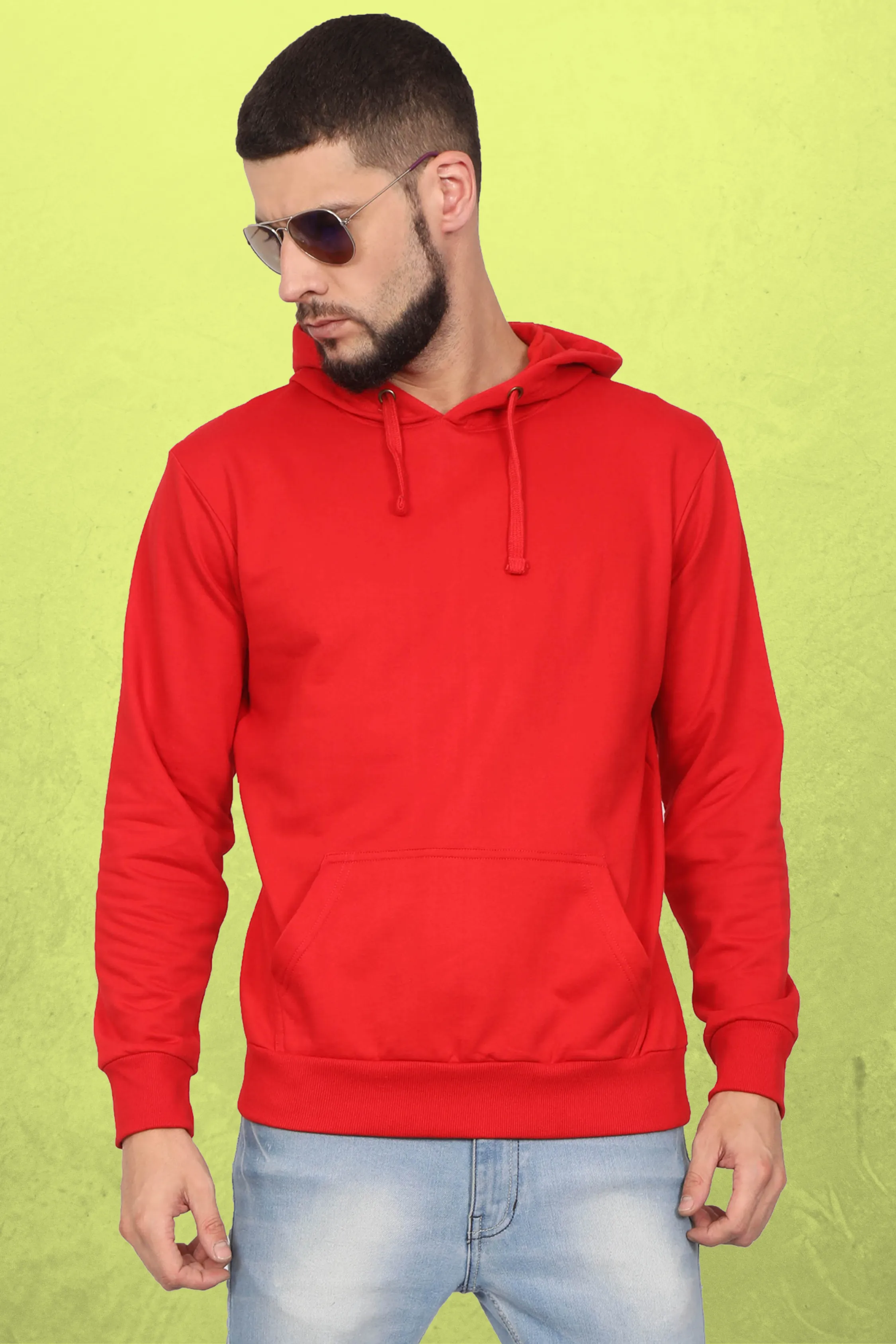 Plain Red Hoodie For Men