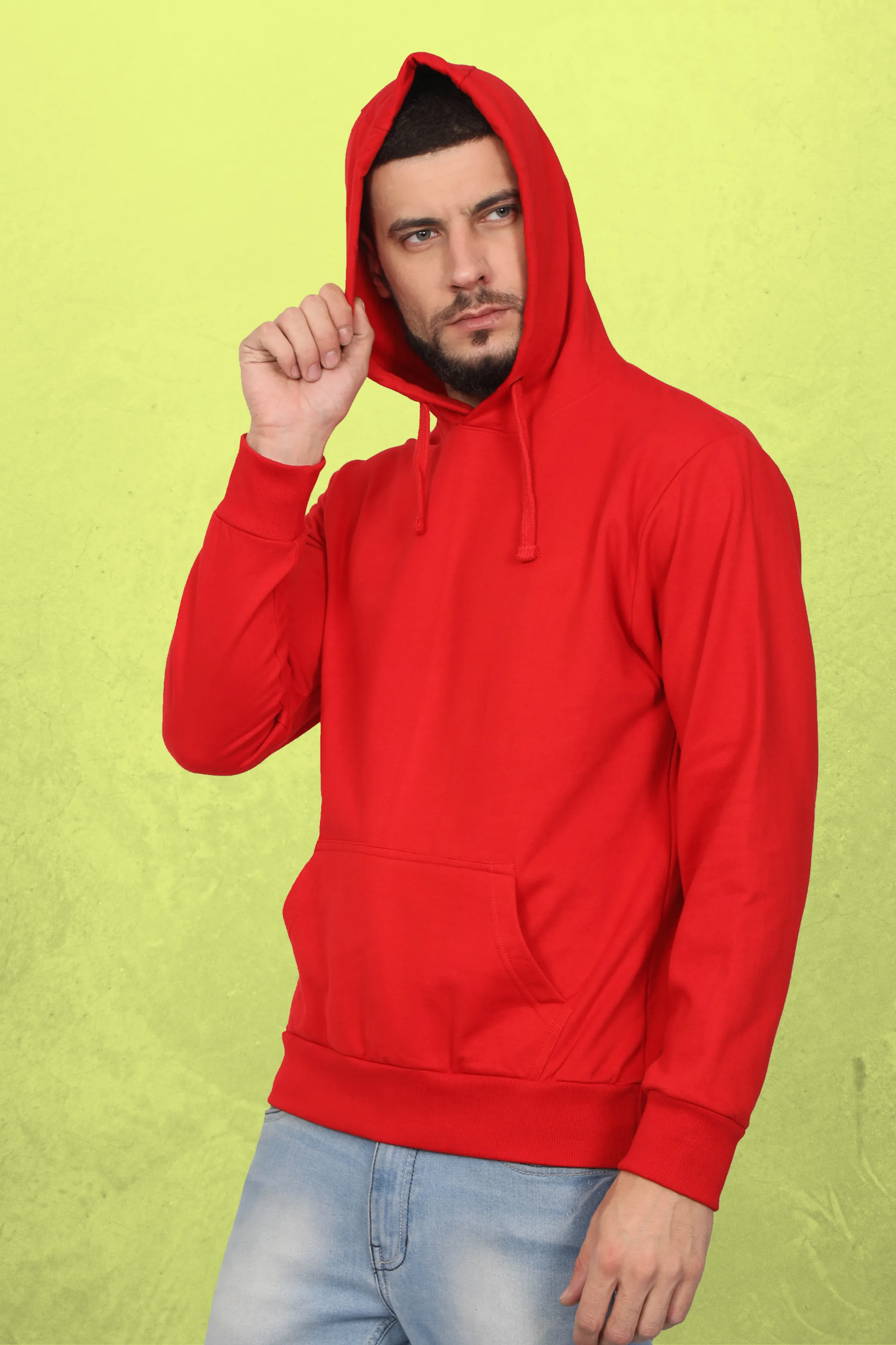 Plain Red Hoodie For Men