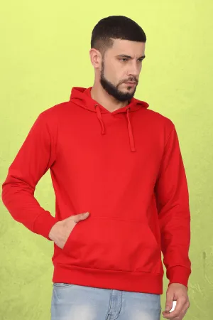 Plain Red Hoodie For Men