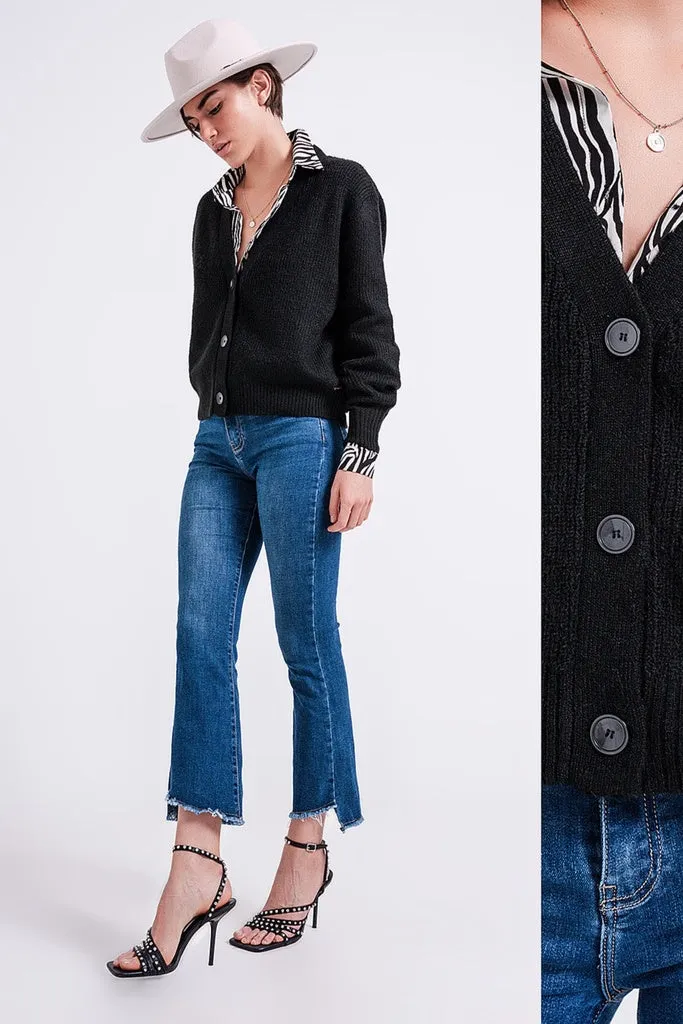 Q2 - Original Button Through Cardigan in Black